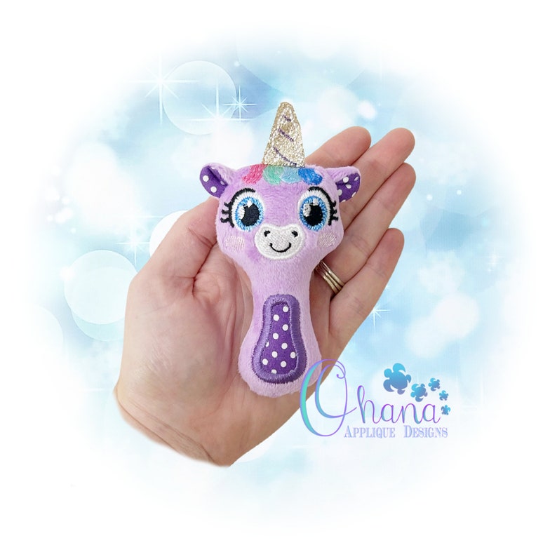 Huggable Unicorn Rattle in the Hoop Machine Embroidery Design - Etsy