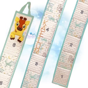 Giraffe groeimeter in de borduurring machine borduurontwerp