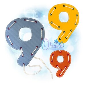 Number 9 Lacing Board Design In The Hoop Embroidery Machine Design