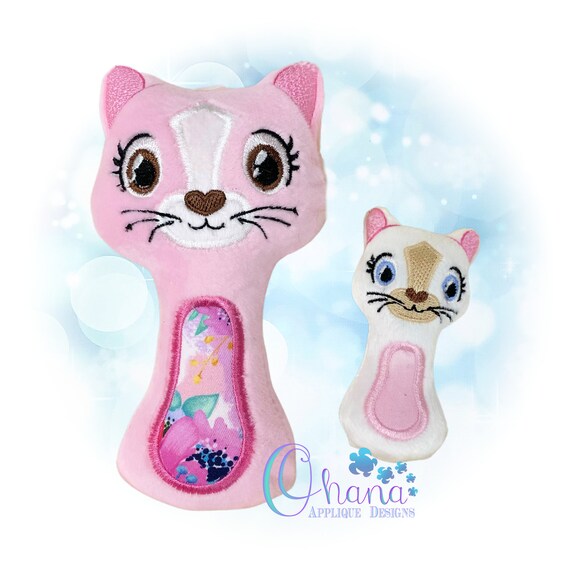 Cat Rattle in the Hoop Machine Embroidery Design Etsy