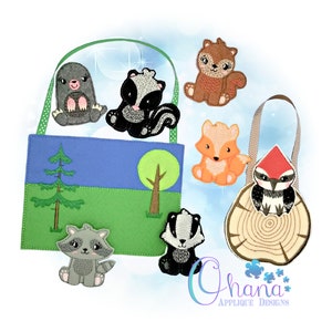 Woodland Finger Puppets In The Hoop Machine Embroidery Design