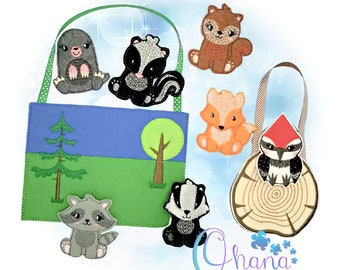 Woodland Finger Puppets In The Hoop Machine Embroidery Design