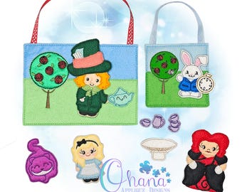 Alice in Wonderland Finger Puppets Set In The Hoop Machine Embroidery Design