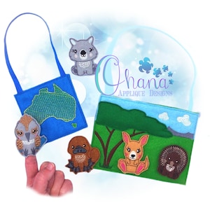 Australian Animal Finger Puppets In The Hoop Machine Embroidery Design