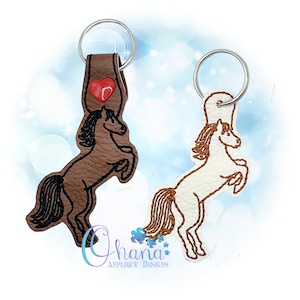 Horse Key Chain, key fob, snap tab  The Hoop Designs Machine Embroidery Designs