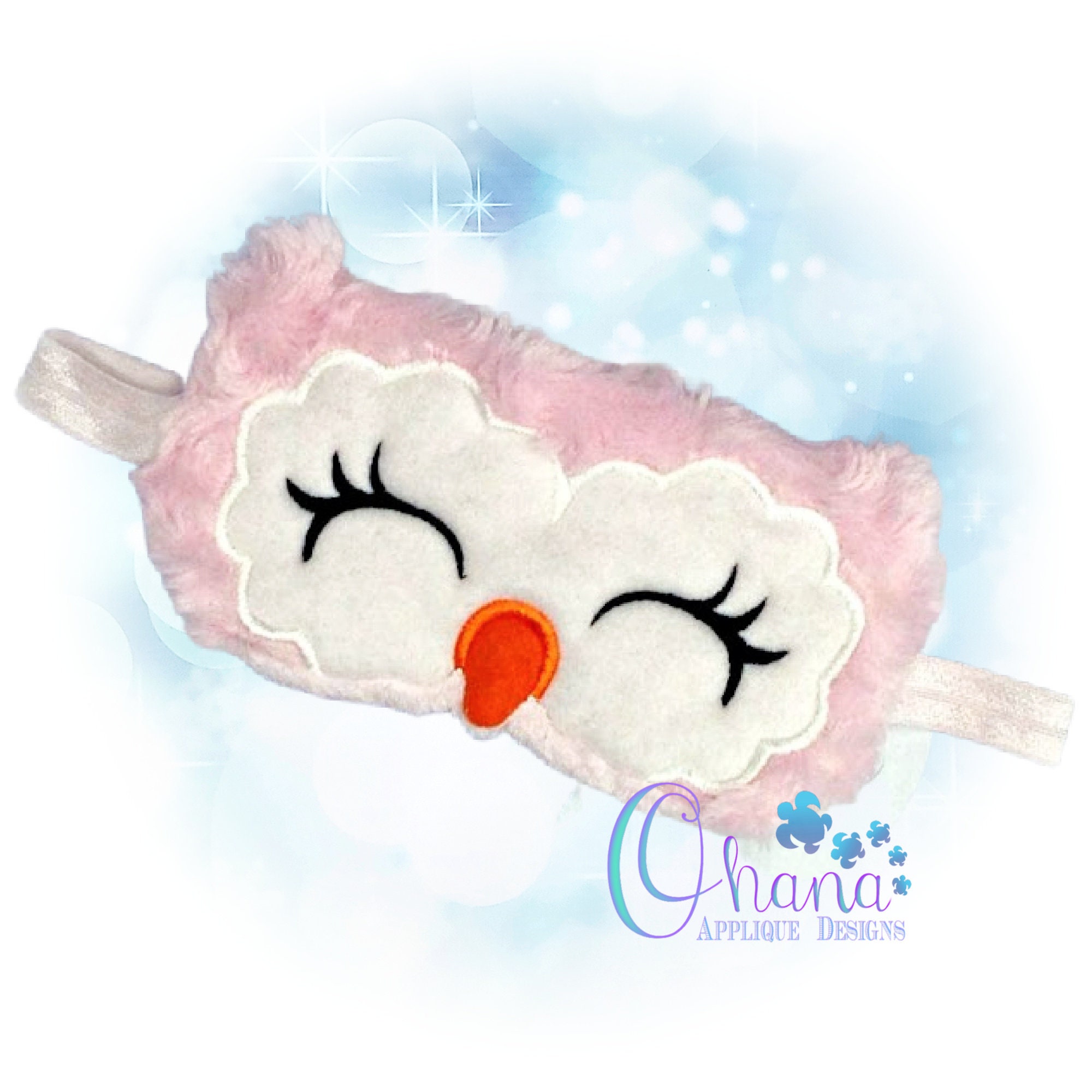 Owl Sleep Mask In The Hoop Machine Embroidery Design