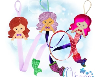 Mermaid Bow Holder In The Hoop Machine Embroidery Design