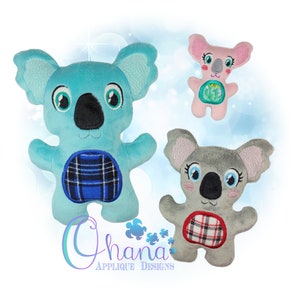 Konnie Koala Stuffie In The Hoop Embroidery Machine Design