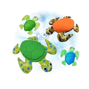 Turtle, Sea Turtle, Honu Plush Stuffie Pattern In The Hoop Machine Embroidery Design