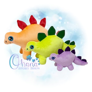 3D Standing Stegosaurus Stuffie In The Hoop Machine Embroidery Design
