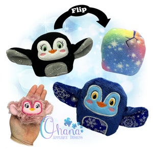 Penguin Egg Flip Stuffie In The Hoop Machine Embroidery Design