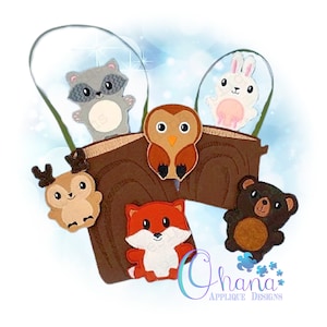 Forest Friends Finger Puppets In The Hoop Machine Embroidery Design