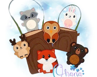 Forest Friends Finger Puppets In The Hoop Machine Embroidery Design