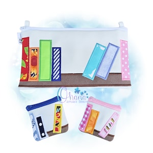 Bookshelf Zipper Bag In The Hoop Machine Embroidery Design