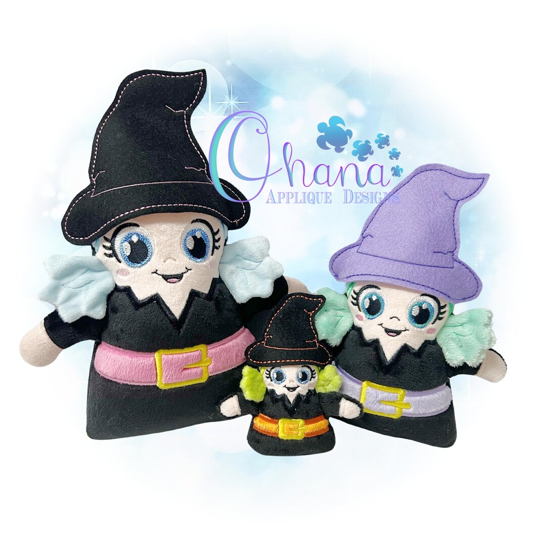 Huggable Witch Stuffie in the Hoop Embroidery Machine Design - Etsy