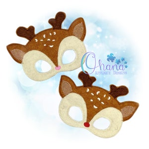 Reindeer Pretend Mask In The Hoop Machine Embroidery Design