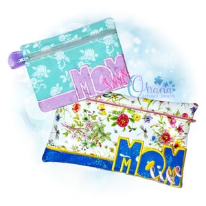 Mom Life Zipper Bag In The Hoop Machine Embroidery Design