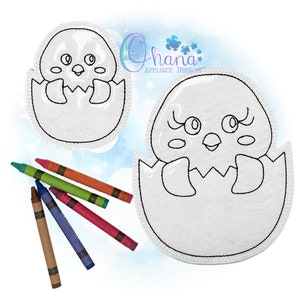 Chick Flat Coloring Doll In The Hoop Embroidery Machine Design