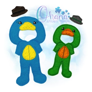 Cena wprowadzająca! Carter Unpaper Doll Platypus Pajamas Outfit TYLKO w hafcie Hoop