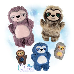 Sammy Sloth Stuffie en el diseño de bordado de la máquina de aro