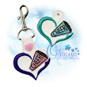 Cheer Love Key Chain In The Hoop  Machine Embroidery Design