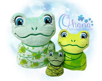 Swaddle Baby Frog Stuffie In The Hoop Embroidery Machine Design