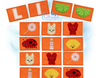 Letter L Matching Card Game In The Hoop Machine Embroidery Design