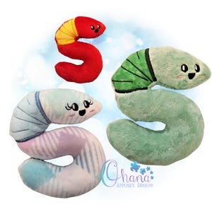 Earth Worm Stuffie In The Hoop Machine Embroidery Design