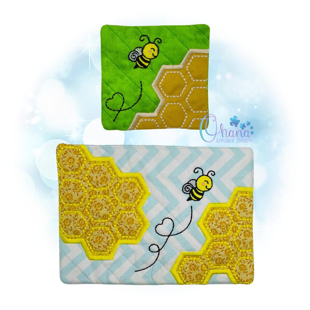 Honeycomb Mug Rug in the Hoop Machine Embroidery Design - Etsy