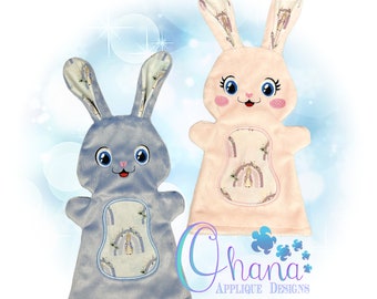 Bernice Bunny Hand Puppet In The Hoop Machine Embroidery Design
