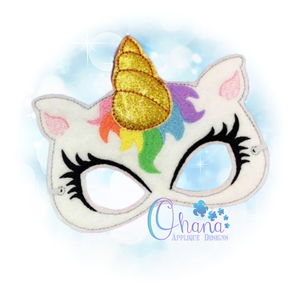 Unicorn Pretend Mask 2.0 In The Hoop Machine Embroidery Design