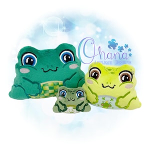 Broderie à la machine avec motif de poche grenouille dans le cerceau