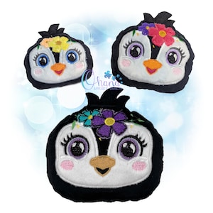Penguin Head Pillow Stuffie In The Hoop Machine Embroidery Design