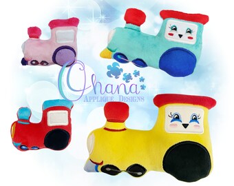 Steam Train Stuffie In The Hoop Machine Embroidery Design