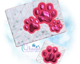 Alfombra de taza con estampado de patas en el diseño de bordado de la máquina de aro