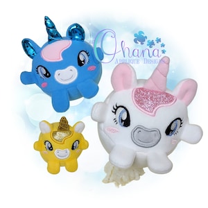 Ball Unicorn Stuffie In The Hoop Machine Embroidery Design