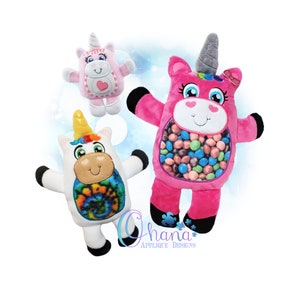 Skittles Unicorn Stuffie In The Hoop Machine Embroidery Design