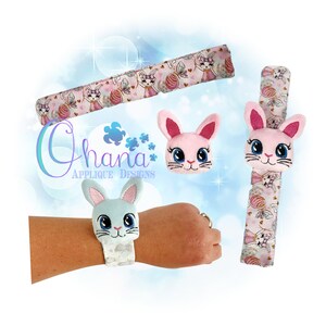 Bunny Slip On Slap Bracelet Buddy In The Hoop Machine Embroidery Design