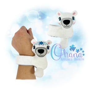 Polar Bear Slap Bracelet Buddy In The Hoop Machine Embroidery Design