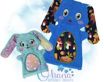 Bunny Hand Puppet In The Hoop Machine Embroidery Design