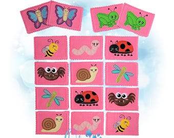 Bug Matching Card Game In The Hoop Machine Embroidery Design