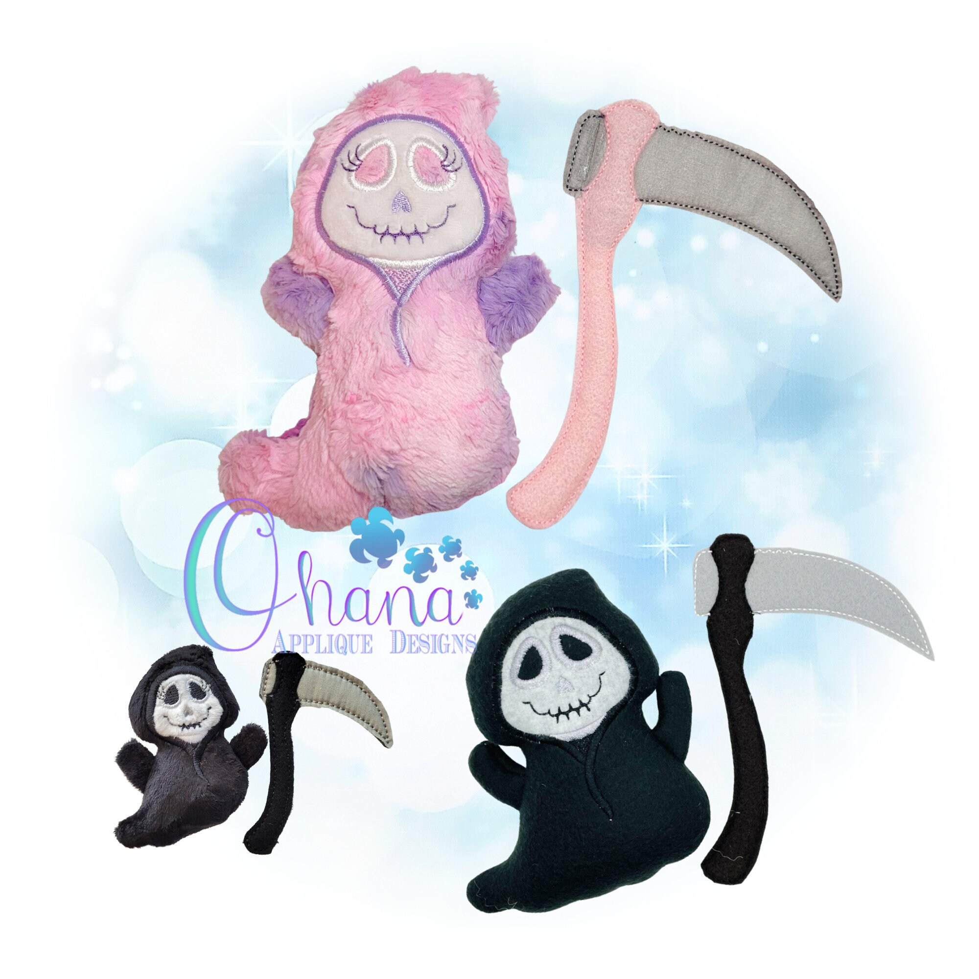 Grim Reaper Stuffie in the Hoop Machine Embroidery Design - Etsy