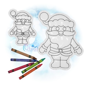 Santa Flat Coloring Doll In The Hoop Embroidery Machine Design