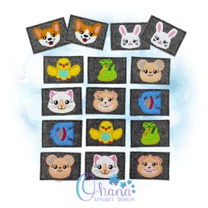 フープマシン刺繍デザインでハウスペットマッチングカードゲーム