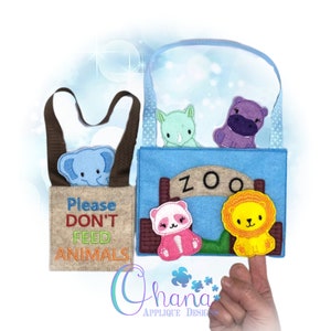 Zoo Animal Finger Puppet Set In The Hoop Machine Embroidery Design