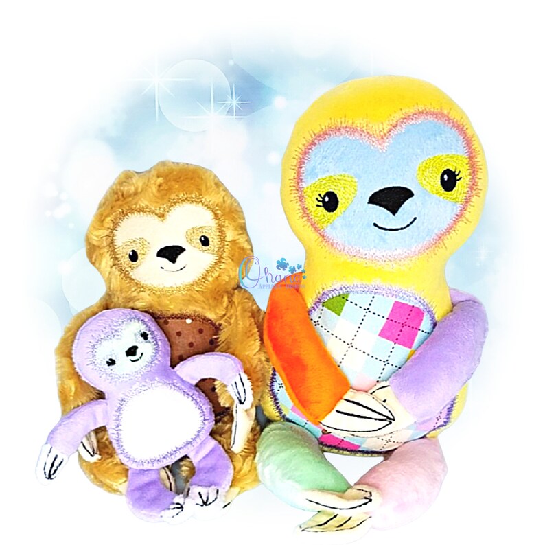 Sloth Plush Stuffie Pattern in the Hoop Machine Embroidery - Etsy