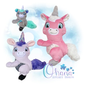 Unicorn Huggie Stuffie In The Hoop Embroidery Machine Design