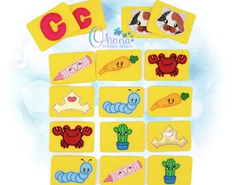 Letter C Matching Card Game In The Hoop Machine Embroidery Design