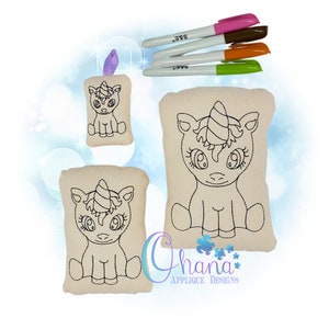 Unicorn Stuffie In The Hoop Machine Embroidery Design