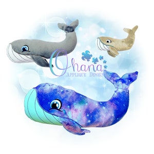 Blue Whale Stuffie In The Hoop Machine Embroidery Design